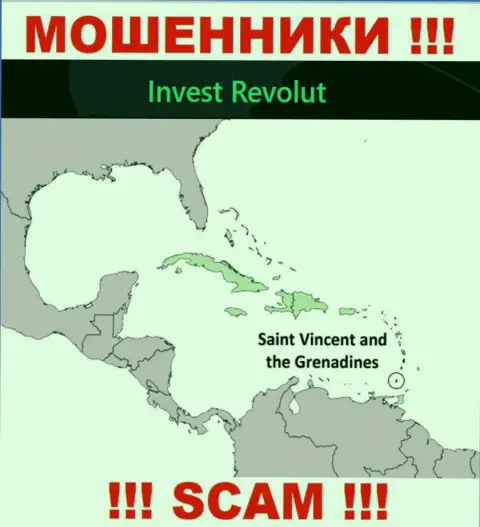 Invest Revolut находятся на территории - St. Vincent and the Grenadines, остерегайтесь совместного сотрудничества с ними