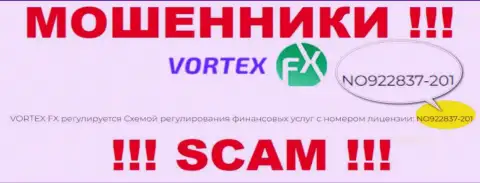 Эта лицензия приведена на официальном веб-ресурсе махинаторов Vortex-FX Com