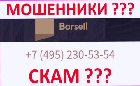С какого именно номера телефона будут названивать интернет-воры из организации Borsell Ru неизвестно, у них их множество