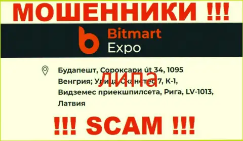 Официальный адрес организации Bitmart Expo липовый - взаимодействовать с ней довольно рискованно