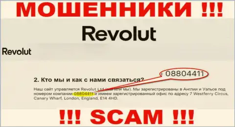 Будьте осторожны, присутствие регистрационного номера у конторы Револют Ком (08804411) может оказаться ловушкой