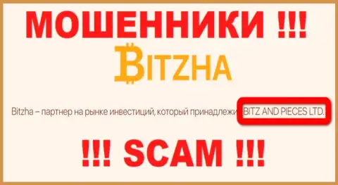 На официальном веб-сервисе Bitzha24 мошенники пишут, что ими руководит Битж энд Пицес Лтд