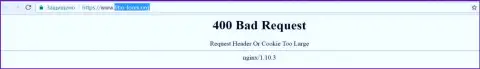 Официальный веб-ресурс forex компании Fibo Forex несколько дней вне доступа и показывает - 400 Bad Request (неверный запрос)