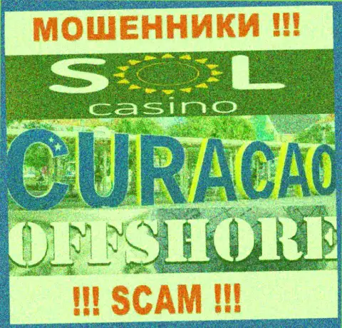 Будьте очень внимательны internet махинаторы SolCasino расположились в оффшоре на территории - Curacao