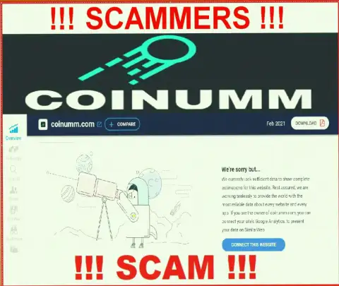 There is no information about Coinumm Com scammers on SimilarWeb