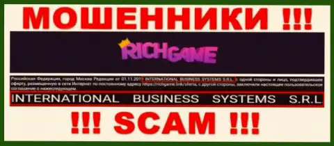 Компания, которая управляет лохотроном Rich Game - Интернатионал Бизнес Системс С.Р.Л.