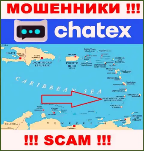 Не доверяйте интернет-разводилам Chatex, потому что они обосновались в офшоре: St. Vincent & the Grenadines