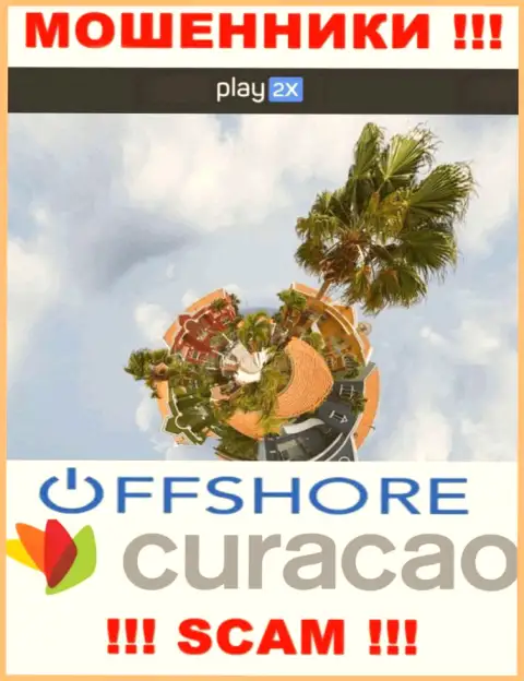 Curacao - оффшорное место регистрации мошенников Play 2X, представленное на их информационном ресурсе