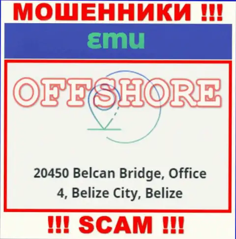 Организация EM-U Com находится в офшорной зоне по адресу - 20450 Belcan Bridge, Office 4, Belize City, Belize - стопроцентно интернет-мошенники !!!
