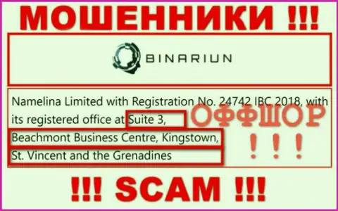 Работать с Binariun Net весьма опасно - их оффшорный адрес регистрации - Suite 3, Beachmont Business Centre, Kingstown, St. Vincent and the Grenadines (инфа взята с их ресурса)