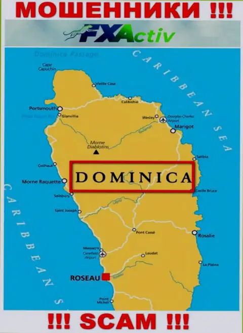С организацией FX Activ связываться ДОВОЛЬНО РИСКОВАННО - прячутся в оффшорной зоне на территории - Dominika