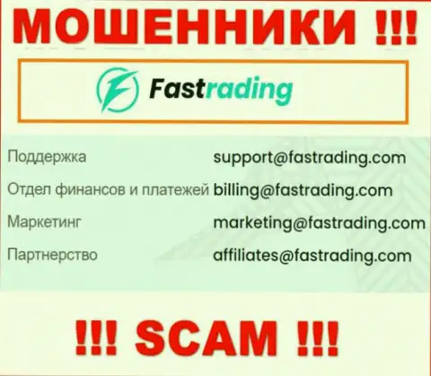 По различным вопросам к мошенникам Fas Trading, можете писать им на электронный адрес