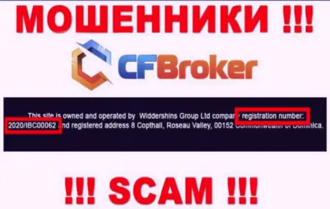 Номер регистрации ворюг CF Broker, с которыми очень опасно иметь дело - 2020/IBC00062