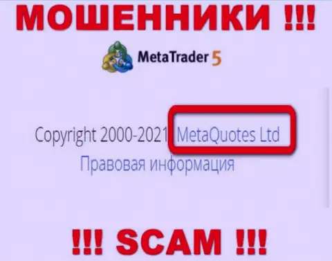 МетаКвотс Лтд - это компания, которая владеет internet разводилами MetaTrader 5