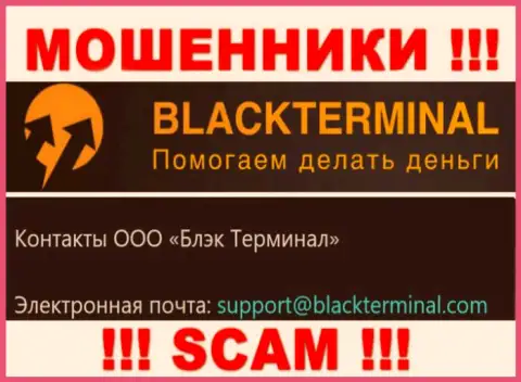 Не спешите переписываться с мошенниками BlackTerminal Ru, даже через их электронную почту - обманщики