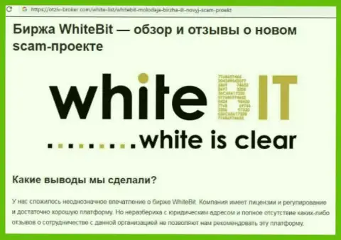White Bit - это контора, совместное сотрудничество с которой доставляет лишь потери (обзор)