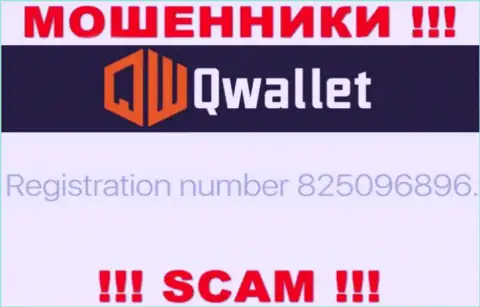 Организация QWallet разместила свой рег. номер у себя на официальном web-ресурсе - 825096896
