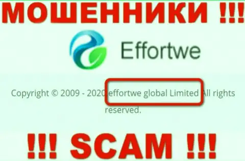 На интернет-ресурсе Еффортве365 сказано, что Effortwe Global Limited - это их юридическое лицо, однако это не обозначает, что они добропорядочны
