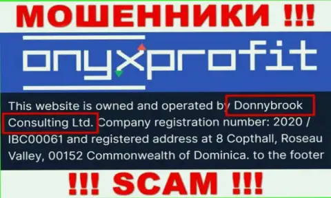 Юридическое лицо конторы OnyxProfit - Donnybrook Consulting Ltd, инфа позаимствована с официального веб-сайта