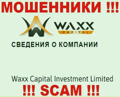 Данные о юридическом лице кидал Waxx Capital