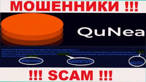 Мошенники QuNea не прячут лицензию на осуществление деятельности, разместив ее на web-сайте, но будьте очень бдительны !!!