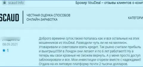 Бегите, подальше от internet воров VouDeal, если же не хотите лишиться денежных активов (отзыв)