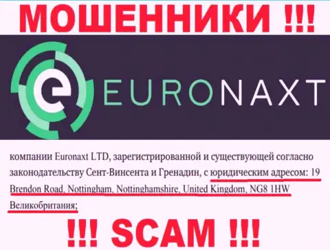 Юридический адрес регистрации компании EuroNax на ее информационном ресурсе фейковый - это ЯВНО МОШЕННИКИ !