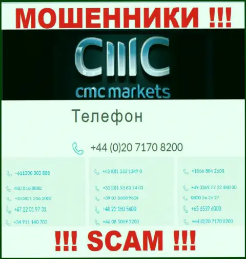 Ваш номер телефона попал в руки интернет мошенников CMC Markets - ожидайте звонков с разных номеров телефона