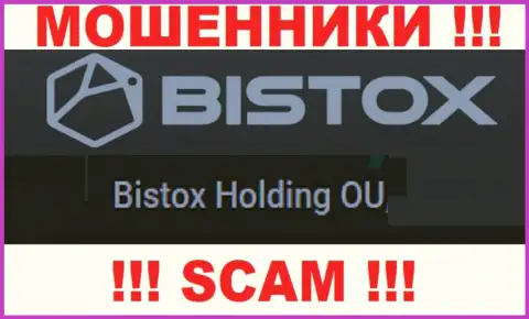 Юридическое лицо, управляющее internet лохотронщиками Bistox Com - Bistox Holding OU
