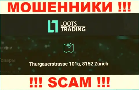 Loots Trading - это очередные аферисты !!! Не собираются указывать настоящий адрес регистрации компании