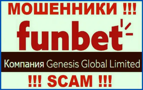 Информация о юридическом лице организации Fun Bet, им является Генезис Глобал Лимитед