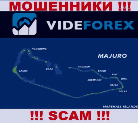 Контора Vide Forex зарегистрирована очень далеко от слитых ими клиентов на территории Majuro, Marshall Islands