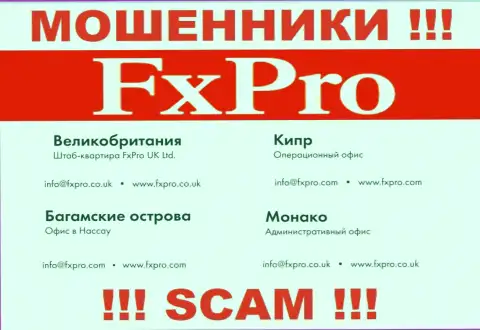 Отправить сообщение internet-мошенникам FxPro можете им на электронную почту, которая найдена у них на web-сервисе