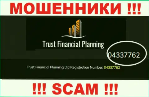 Номер регистрации противозаконно действующей компании Trust-Financial-Planning Com - 04337762