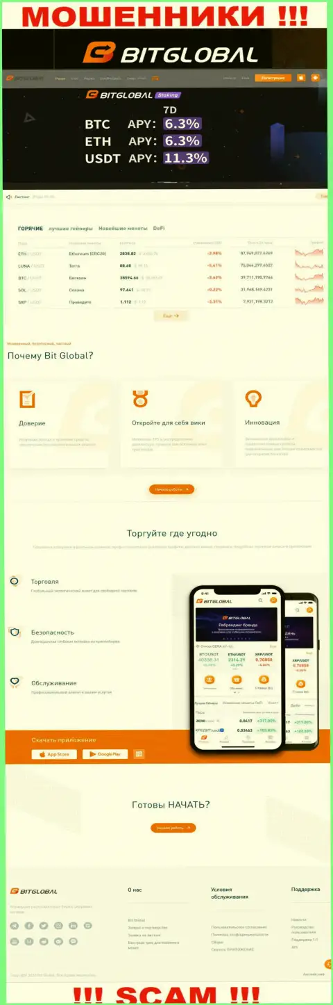Официальная онлайн-страница компании Bit Global