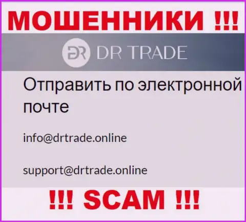 Не отправляйте сообщение на адрес электронного ящика шулеров DR Trade, расположенный у них на web-сервисе в разделе контактов - это слишком опасно