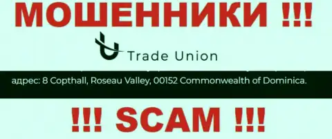 Абсолютно все клиенты Trade-Union Pro будут оставлены без денег - эти internet разводилы отсиживаются в оффшорной зоне: 8 Copthall, Roseau Valley, 00152 Commonwealth of Dominica