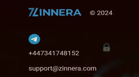 Контактные данные брокерской компании Zinnera